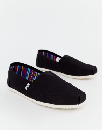 Toms Classic Espadrilles Canvas Crne - Muške Cipele | 26014QEBF